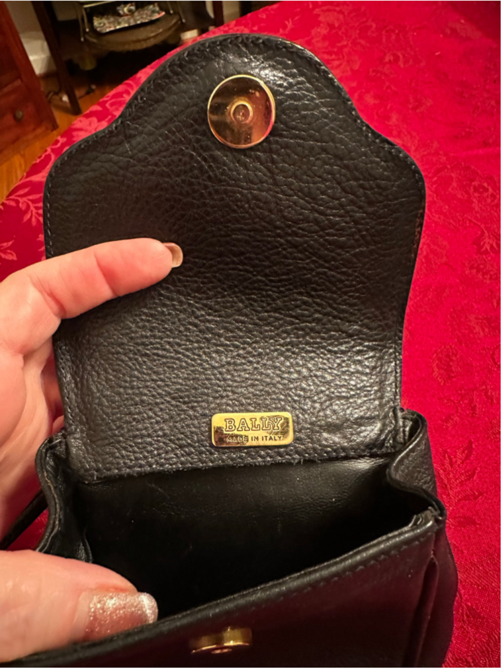 Bally Black Leather Mini Crossbody Bag with Gold Hardware - Picture 9 of 10